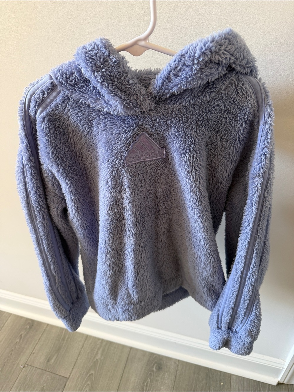 adidas Lavender Plush Sherpa Turtleneck Pullover